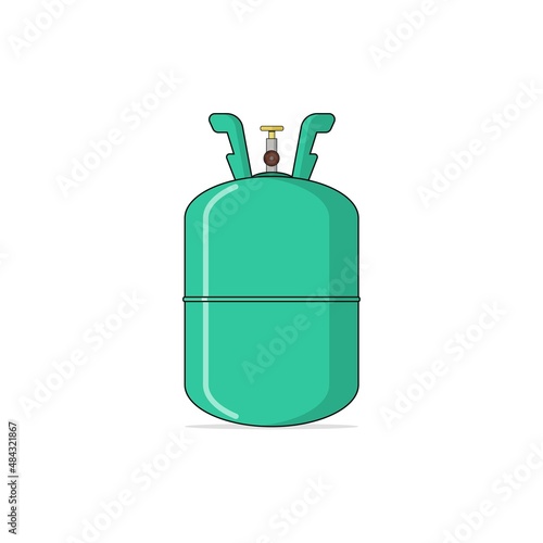 Isolated freon cylinder gas cartoon vector graphics