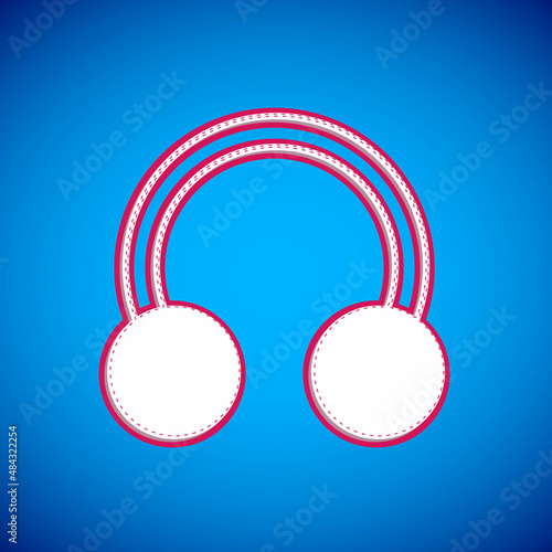 White Piercing icon isolated on blue background. Vector