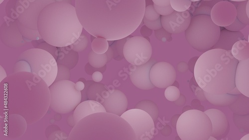 Spreading pink ball with pink background (3D Rendering)