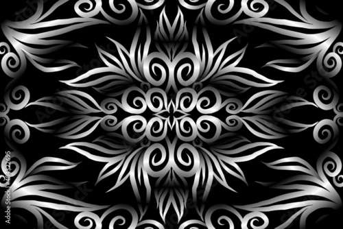 colourful caleidoscope classic gradient flower art pattern of traditional tenun batik ethnic dayak ornament for wallpaper ads background sticker or clothing