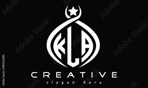 KLA three letters monogram curved oval initial logo design, geometric minimalist modern creative logo, vector template