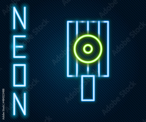Glowing neon line Spray can nozzle cap icon isolated on black background. Colorful outline concept. Vector