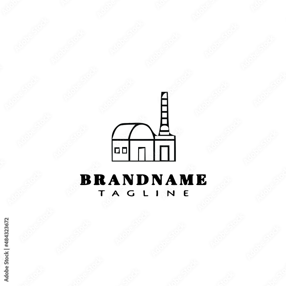 Naklejka premium factory cartoon design logo template icon vector illustration