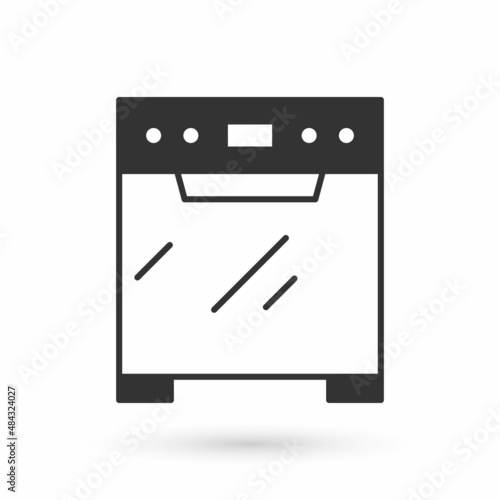 Grey Oven icon isolated on white background. Stove gas oven sign. Vector © Iryna
