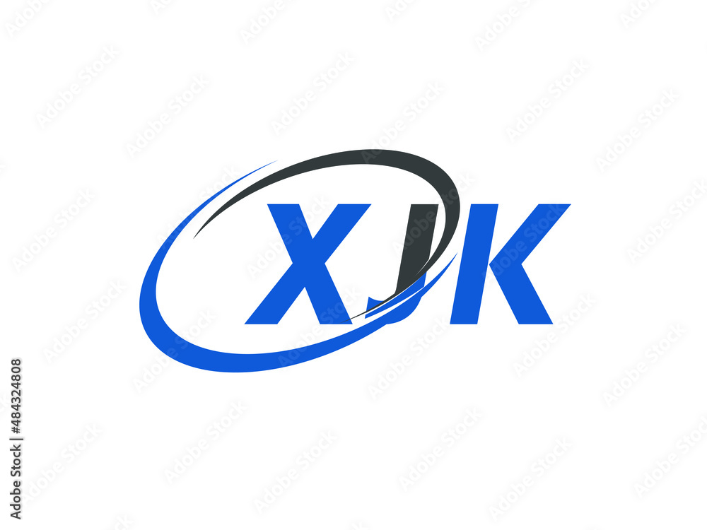 XJK letter creative modern elegant swoosh logo design XJK letter creative modern elegant swoosh logo design
