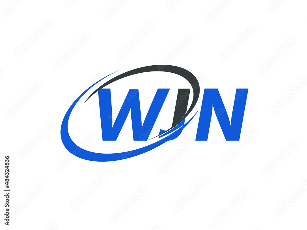 WJN letter creative modern elegant swoosh logo design WJN letter creative modern elegant swoosh logo design