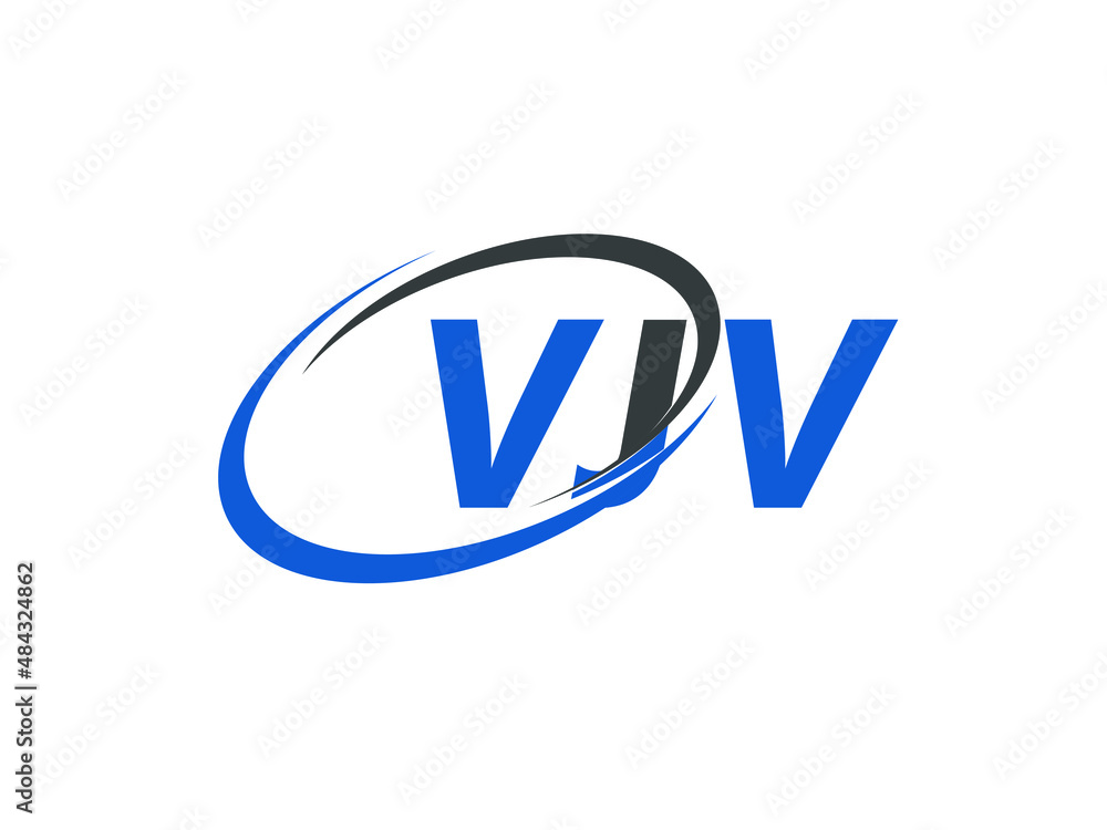 VJV letter creative modern elegant swoosh logo design VJV letter creative modern elegant swoosh logo design