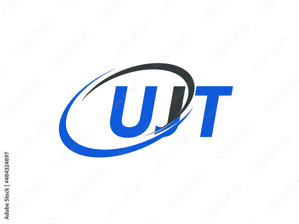 UJT letter creative modern elegant swoosh logo design UJT letter creative modern elegant swoosh logo design