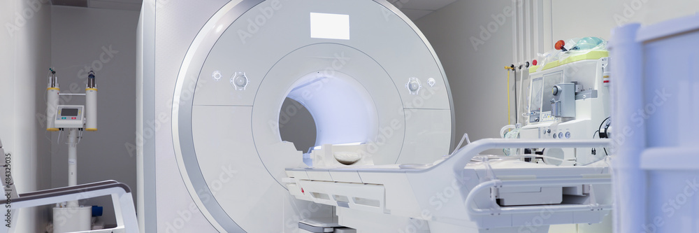Nuclear magnetic resonance imaging laboratory with high technology contemporary equipment