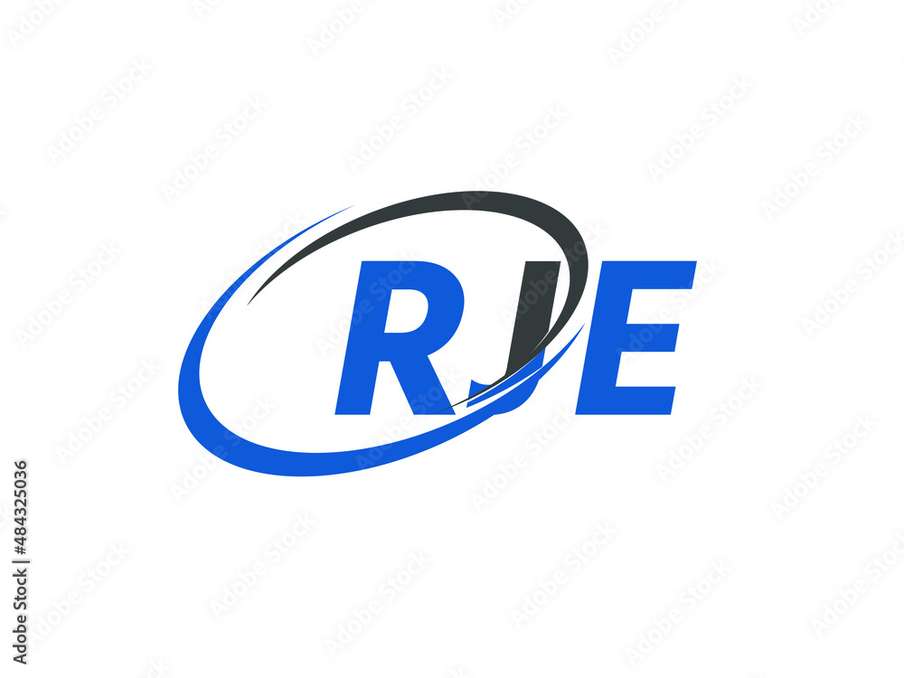 RJE letter creative modern elegant swoosh logo design RJE letter creative modern elegant swoosh logo design