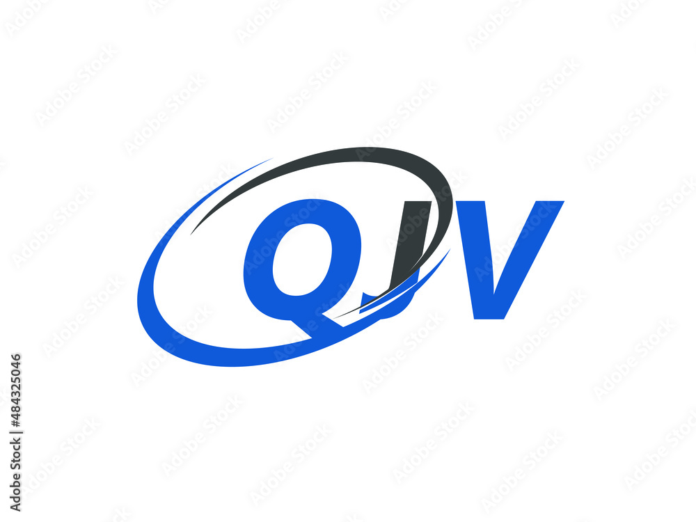QJV letter creative modern elegant swoosh logo design QJV letter creative modern elegant swoosh logo design