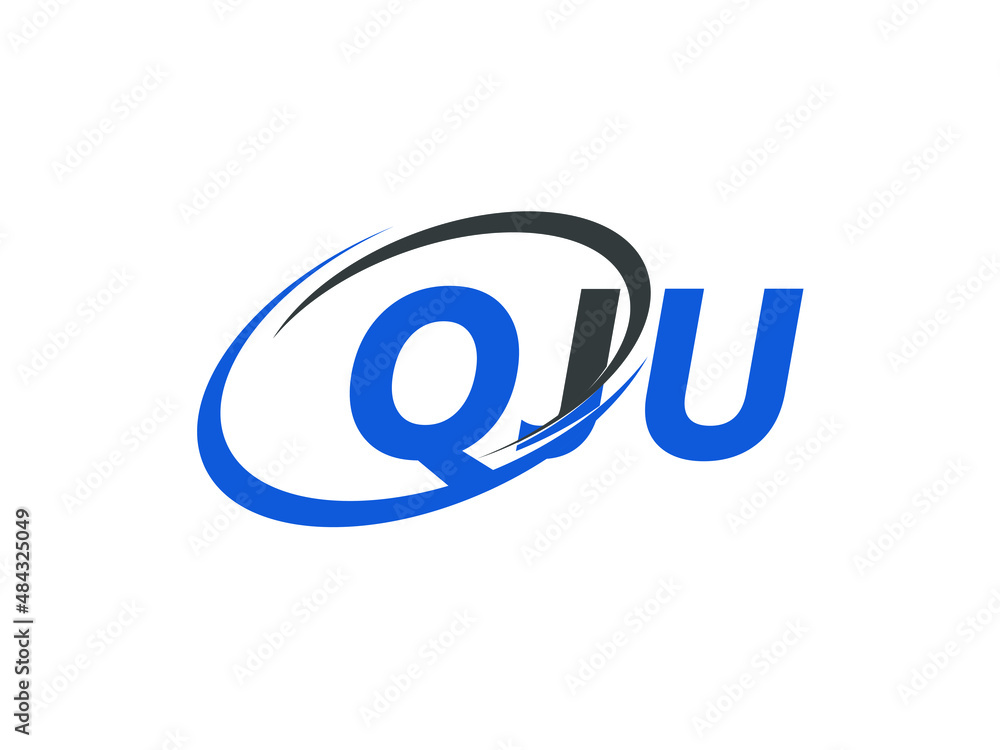 QJU letter creative modern elegant swoosh logo design QJU letter creative modern elegant swoosh logo design