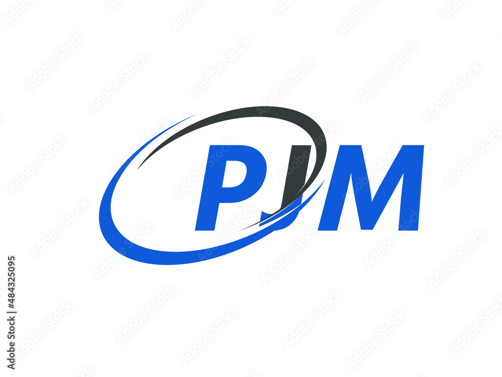 PJM letter creative modern elegant swoosh logo design PJM letter creative modern elegant swoosh logo design