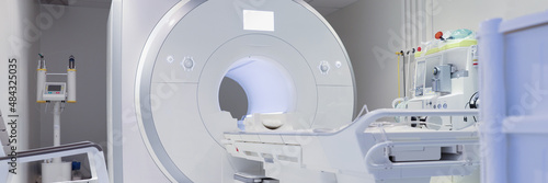 Nuclear magnetic resonance imaging laboratory with high technology contemporary equipment