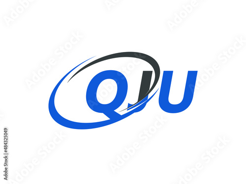 QJU letter creative modern elegant swoosh logo design