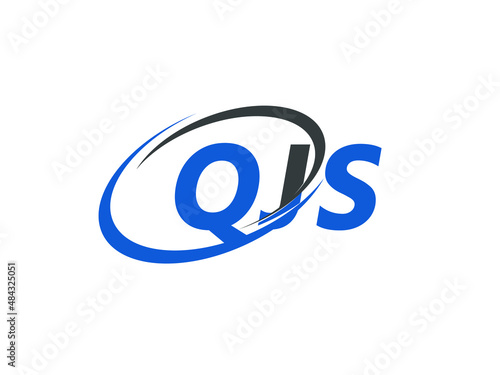 QJS letter creative modern elegant swoosh logo design