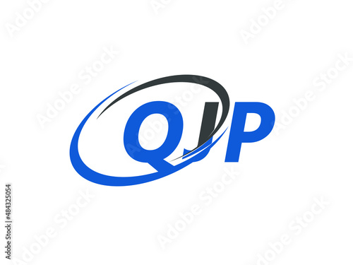 QJP letter creative modern elegant swoosh logo design