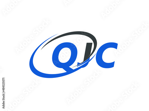 QJC letter creative modern elegant swoosh logo design