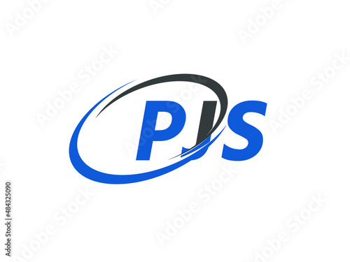 PJS letter creative modern elegant swoosh logo design