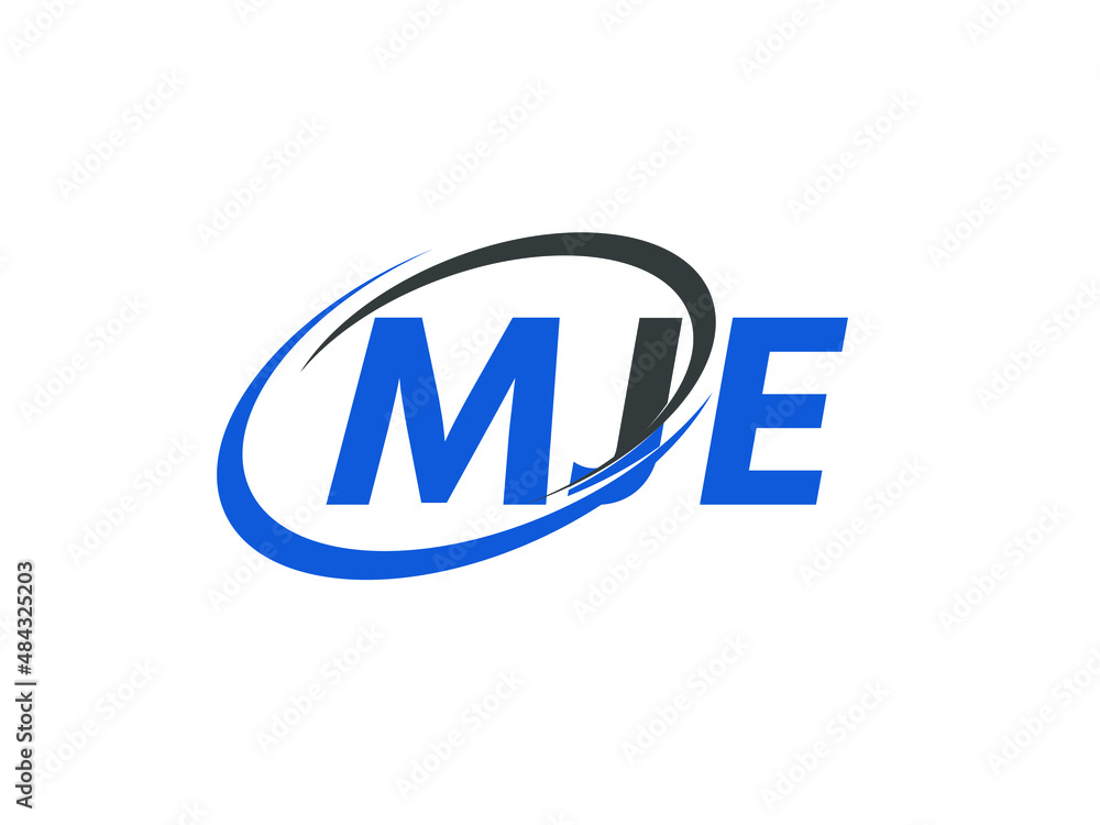 MJE letter creative modern elegant swoosh logo design MJE letter creative modern elegant swoosh logo design