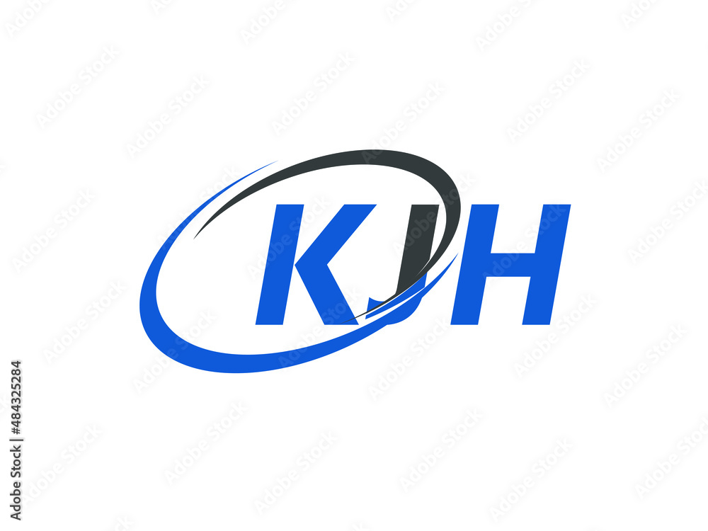 KJH letter creative modern elegant swoosh logo design KJH letter creative modern elegant swoosh logo design