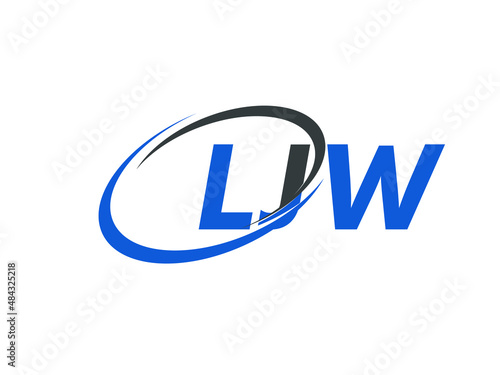 LJW letter creative modern elegant swoosh logo design