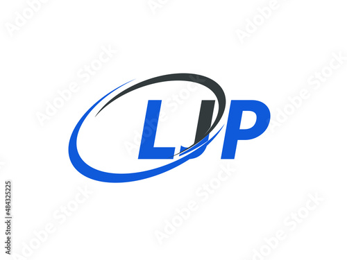 LJP letter creative modern elegant swoosh logo design