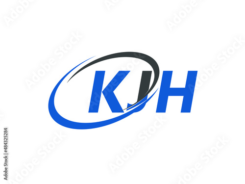 KJH letter creative modern elegant swoosh logo design