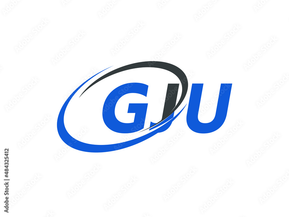 GJU letter creative modern elegant swoosh logo design GJU letter creative modern elegant swoosh logo design
