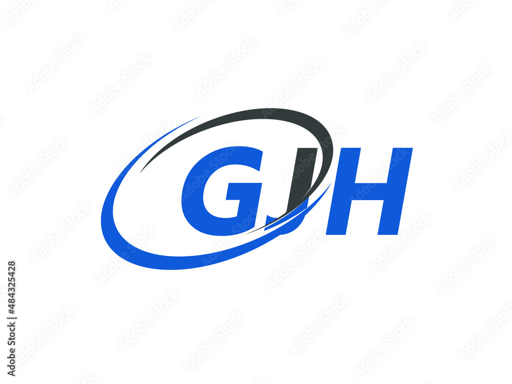 GJH letter creative modern elegant swoosh logo design GJH letter creative modern elegant swoosh logo design