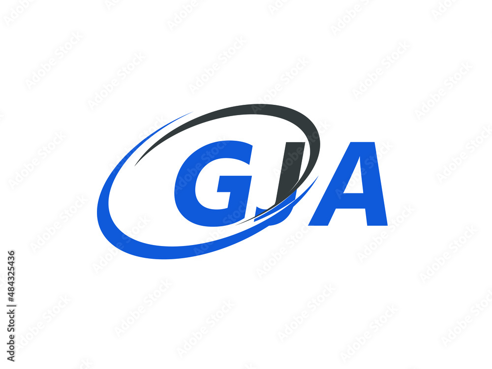 GJA letter creative modern elegant swoosh logo design GJA letter creative modern elegant swoosh logo design