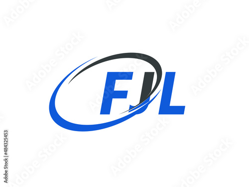 FJL letter creative modern elegant swoosh logo design
