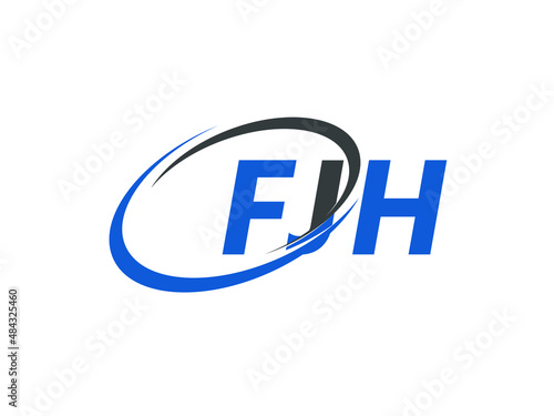 FJH letter creative modern elegant swoosh logo design