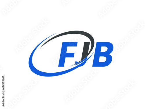 FJB letter creative modern elegant swoosh logo design