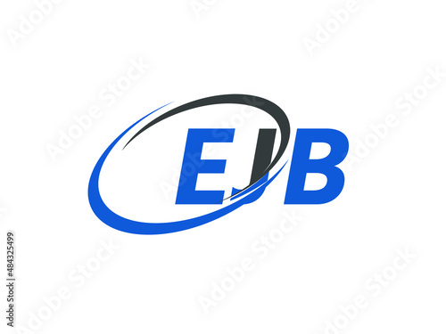 EJB letter creative modern elegant swoosh logo design