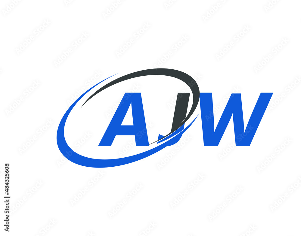 AJW letter creative modern elegant swoosh logo design AJW letter creative modern elegant swoosh logo design