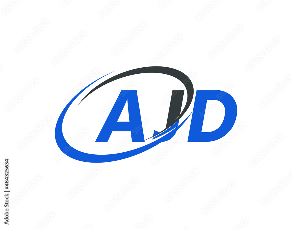 AJD letter creative modern elegant swoosh logo design AJD letter creative modern elegant swoosh logo design