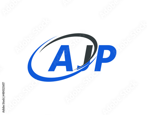 AJP letter creative modern elegant swoosh logo design