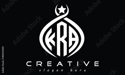 KRA three letters monogram curved oval initial logo design, geometric minimalist modern creative logo, vector template