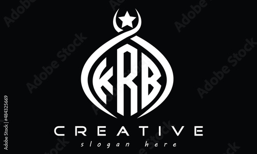 KRB three letters monogram curved oval initial logo design, geometric minimalist modern creative logo, vector template