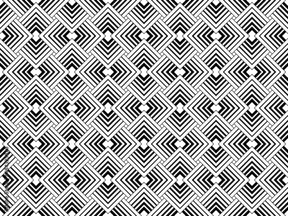 Abstract geometric pattern with stripes, lines. Seamless vector background. White and black ornament. Simple lattice graphic design