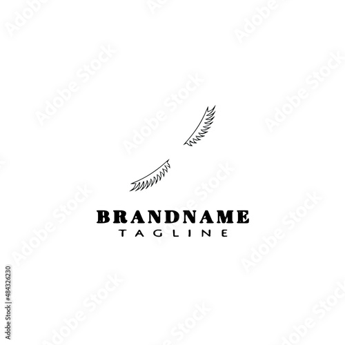 eyelashes logo cartoon icon design template black isolated vector illustration