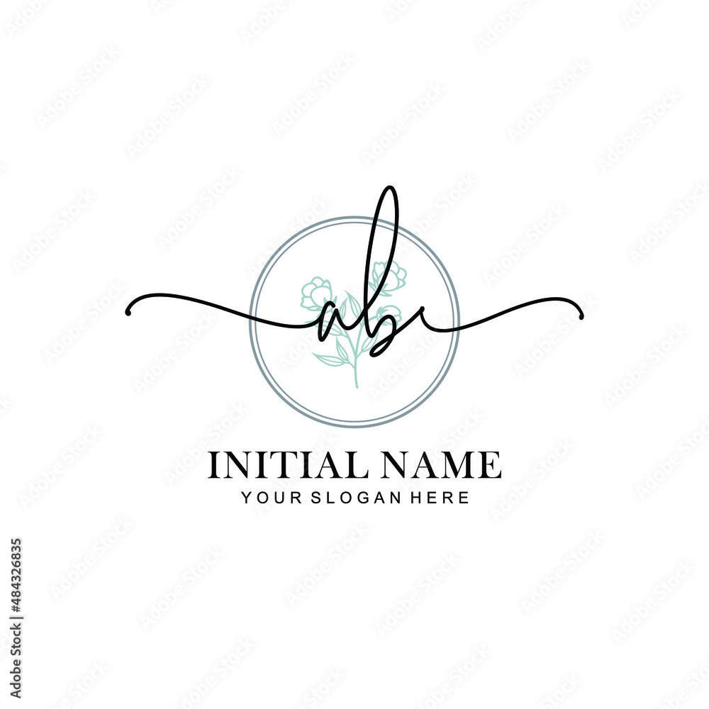 AB Feminine logo collections template vector AB Feminine logo collections template vector