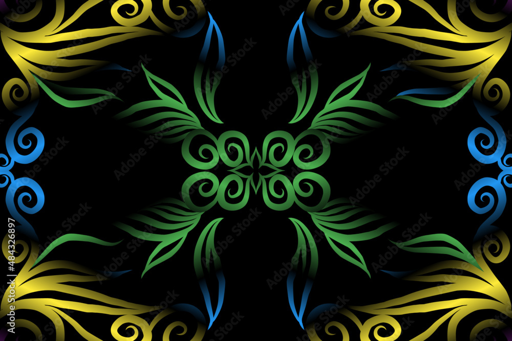 colourful caleidoscope classic gradient flower art pattern of traditional tenun batik ethnic dayak ornament for wallpaper ads background sticker or clothing colourful caleidoscope classic gradient flower art pattern of traditional tenun batik ethnic dayak ornament for wallpaper ads background sticker or clothing