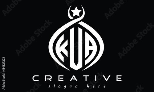 KVA three letters monogram curved oval initial logo design, geometric minimalist modern creative logo, vector template