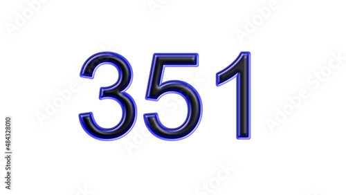 Free Download blue 351 number 3d effect white background - GFXLoad