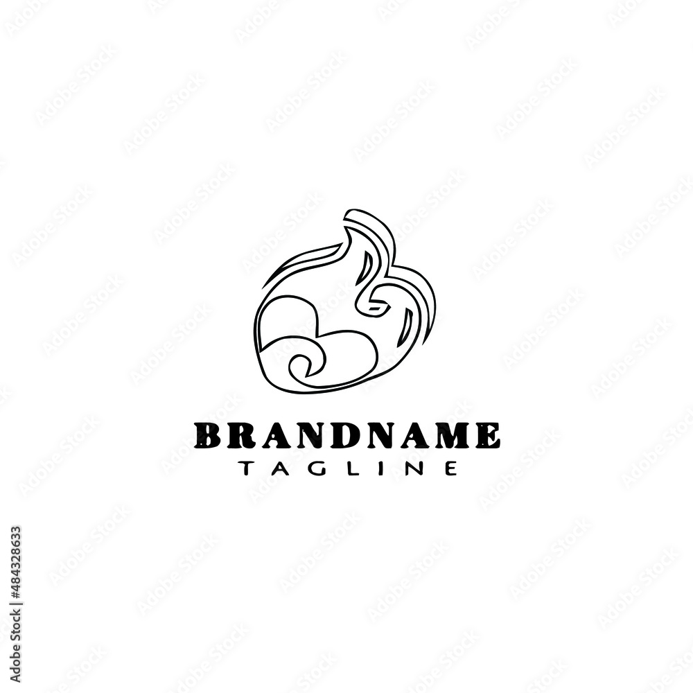 flaming heart logo design template icon black isolated vector flaming heart logo design template icon black isolated vector