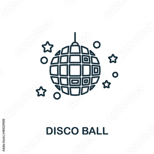 Disco Ball icon. Line element from party icon collection. Linear Disco Ball icon sign for web design, infographics and more.