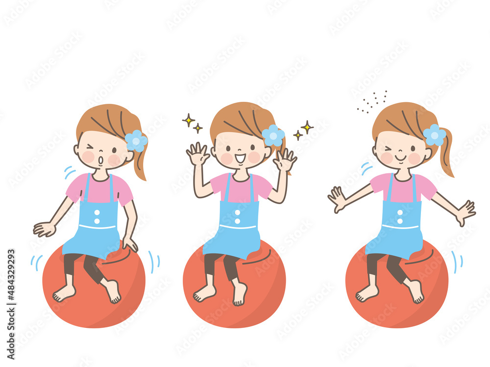 バランスボールに乗る女の子のイラスト素材セット Stock Vector Adobe Stock バランスボールに乗る女の子のイラスト素材セット Stock Vector Adobe Stock