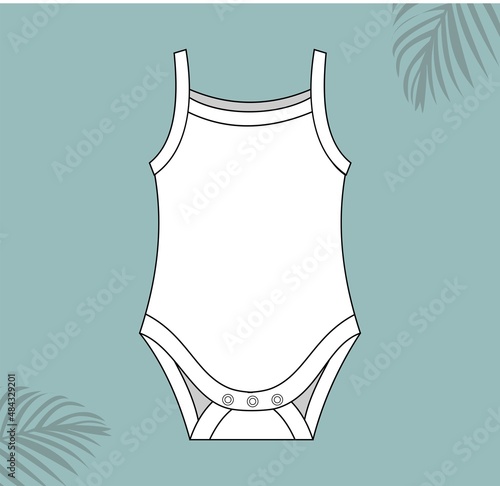 bodysuit fashion flat sketch template